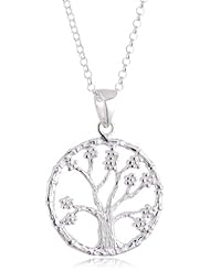 VINANI brand Germany 925 Sterling Silver Women Pendant Tree of Life with Cable Link Chain Necklace ABA-T