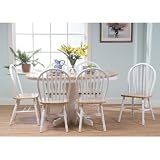 Target Marketing Systems 7 Piece Farmhouse Dining Set, white/natural