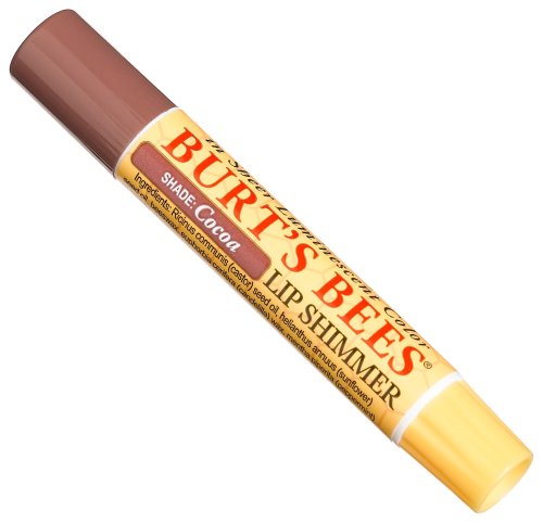 Burt's Bees Lip Shimmer, Cocoa, 0.09-Ounce Tubes (Pack of 4)