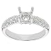 18k White Gold Engagement Setting with Round Pave-Set Diamond (G-H/VS, 1/2 ct. tw.)