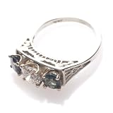 Vintage Retro 1.85 Carat Diamond Sapphire Filigree Ring