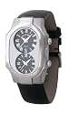 Philip Stein Teslar Womens Black Leather Strap Black Dial Dual Time Watch 1-G-CB-LB