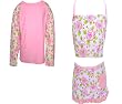MaxOut UPF 50+, UV Protective Girl's 3 PC Outfit: Long Sleeve Rashguard, Bikini Top, & Built-in Skirt (Sizes 6mos - 6X)