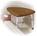 Drive Medical Teak Adjustable Height Bath Stool Shower Chair