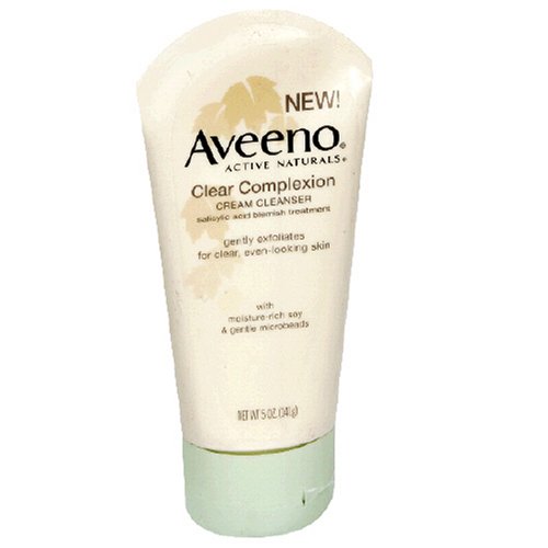 Aveeno Active Naturals Clear Complexion Cream Cleanser, 5-Ounce Tubes (Pack of 3)