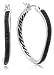 Sterling Silver Black Crystal Inside-Out Hoop Earrings by David Sigal