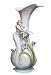 15.75 inch Tall Glazed Porcelain Vase with Nymph and Blue Lilies