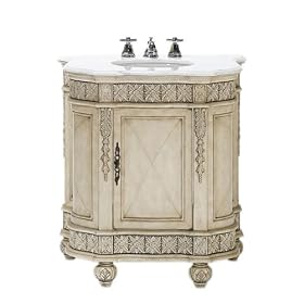 Heirloom Classic Standard Sink Cabinet, SINGLE 32W, IVORY WHITE GRN