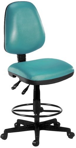 OFM Anti-Microbial Anti-Bacterial Vinyl Posture Task Chair with Drafting Kit Teal 119-VAM-DK-602