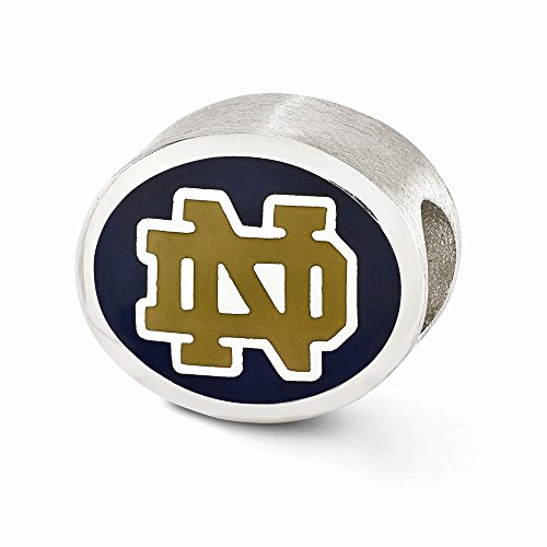 Sterling Silver Enameled University of Notre Dame Collegiate Bead