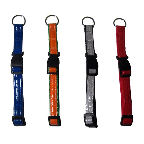 New Reflective Dog Collar Nite Safety Pet Small Medium