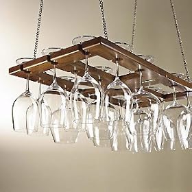 Hanging Oak Wine Glass Rack by Wine Enthusiast