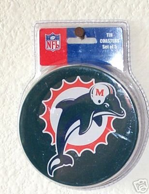NFL Miami Dolphins Tin Coaster Set
