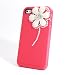 iPhone 4/4S �p�[�� �ԃ��`�[�t �n�[�h�P�[�X �s���N(��) pearl flower hard case For iPhone4/4S