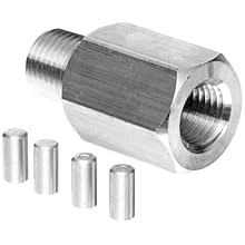 NOSHOK 5025 316 Stainless Steel Piston Type Pressure Snubber, 1/4" NPT Male, 15000 psi Pressure Range