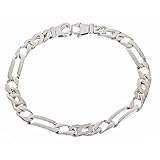 925 Sterling Silver Handmade Link Bracelet Rhodium Plated 8.25