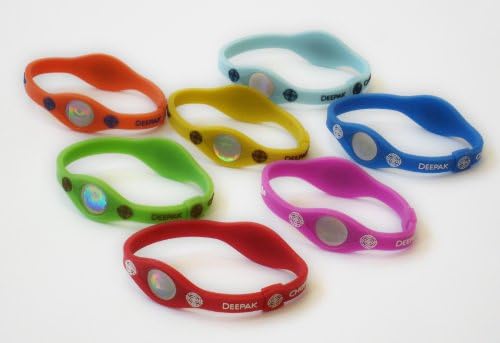 Deepak Chopra's Leela Holographic Negative Ion Chakra performance wristbands 7 Chakra Colors - Extra Large 8.75 in. CIR - Light Blue