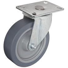 E.R. Wagner Plate Caster, Swivel, TPR Rubber on Polyolefin Wheel