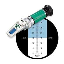Vee Gee Scientific BTX-1 Handheld Refractometer, with Brix Scale, 0-32%, +/-0.2% Accuracy, 0.2% Resolution, 10 to 30 degree C ATC