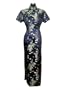 Golden dragon and phoenix black dress