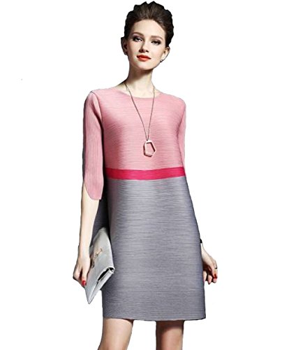 office mushroom チュニック レディース 七分袖 ワンピース 個性 マルチカラー