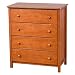Christina 4 Drawer Clothing Organizer in Pecan Finish By Simplicity For Children
