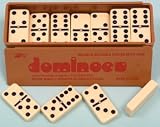 Dominoes- double six, plastic,black spots,spinners-00121