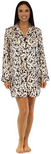 Pajama Heaven Satin Longsleeve Button Down Sleepshirt