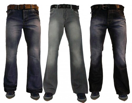 Zico Mens Classic Bootcut Fit Jeans Darkwash Lightwash & Sulphur Grey