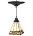Screw-In Glass Pendant Light with Stained Glass Shade, in Multicolor