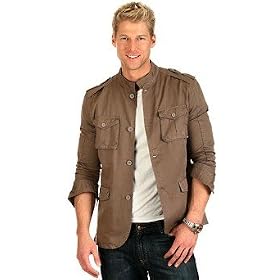 <b>Men's Woven Jacket w/Cargo Pockets and Stand Up Collar</b>
