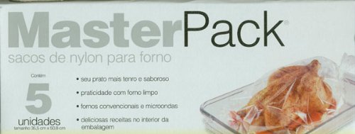 1, BOX, OVEN BAGS, 5, LARGE, COOKING, STEAMING, or, BRINING, BAGS, with, TIES, (14 IN. x 20 IN.OR ,35.5 CM x 50.8 CM.) 5, per BOX, SPANISH INSTRUCTIONS,