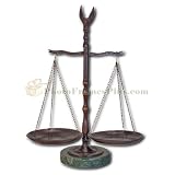 Bronzed Legal Scales of Justice with Eagle Finial and Marble Base-12.5in.ht Great Lawyer Gift