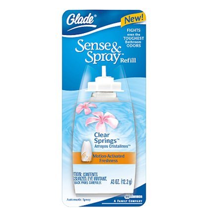 Glade Sense & Spray Refill-Clear Springs-0.43 oz. (Pack of 6)