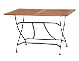 Produkt-Bild: Siena Garden 105338 Tisch Romana, schwarz mit Eukalyptusholzlatte L 120 x B 80 x H 74 cm