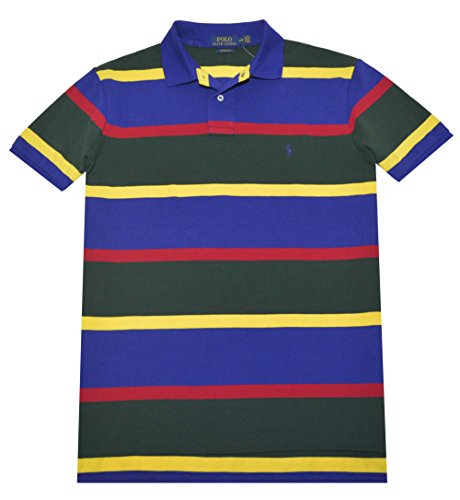 Polo Ralph Lauren Men's Custom Fit Stripe Pony Shirt-Royal Marine/Multi Polo Ralph Lauren Men's Custom Fit Stripe Pony Shirt-Royal Marine/Multi