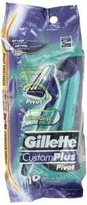 Gillette Customplus Pivot Disposable Razor 10 Count (Pack of 3)