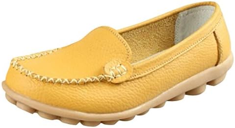 Hee Grand Women Work Flat Moccasin Loafer Slip-On Shoes CN 37 Yellow