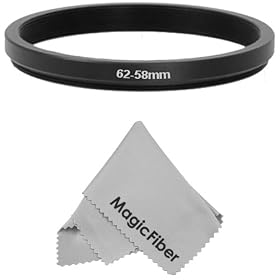 Goja 62-58MM Step-Down Adapter Ring (62MM Lens to 58MM Accessory) + Premium MagicFiber Microfiber Cleaning Cloth
