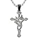 Tribal Fashion: Designer Inspired Surgical Stainless Steel Tribal Cross Pendant on a Stainless Steel Ball Chain for Men
