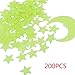 Glow in The Dark Stars - Glow Stars Stickers for Ceiling, Adhesive 250pcs 3D Glowing Stars and Moon for Starry Sky,Wall Decals for Kids Rooms,Wall Stickers for Bedroom(200 Stars,1 Moonï¼‰