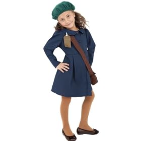 1940's Wartime Fancy Dress Childrens Fancy Dress World War II Evacuee Girl Costume Large Age 10-12