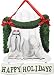 maltese38 - Maltese Happy Holidays Sign Picket Fence