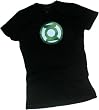 Green Lantern Chrome Logo Crop Sleeve Fitted Juniors T-Shirt