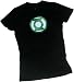 Green Lantern Chrome Logo Crop Sleeve Fitted Juniors T-Shirt