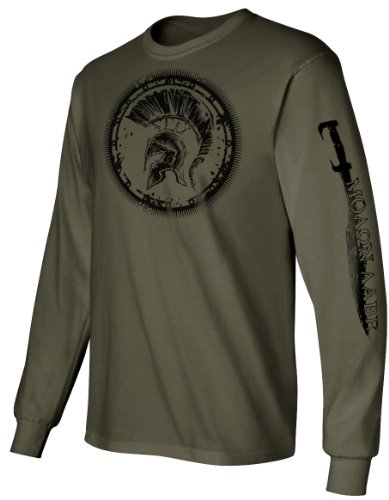 LongSleeve T-Shirt - Molon w Sleeve Print Olive