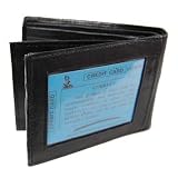 EXTERIOR ID MEN'S BLACK LEATHER BI-FOLD WALLET