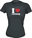 I heart (LOVE) Cowboys Women's tee Shirt in 6 Colors Small thru XL