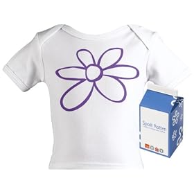 Spoilt Rotten - Flower Cool Baby T-Shirt 100% Organic Sizes 18-24 months + in funky Milk Carton WHITE