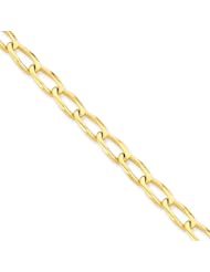 14K Yellow Gold, 6mm Open Link Bracelet - 7 Inch